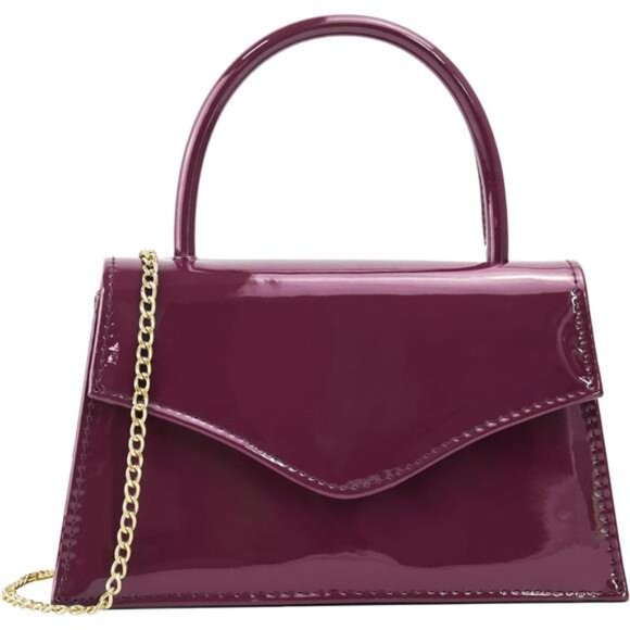 Handbags - Women's Handbags with Patent Leather Burgundy
